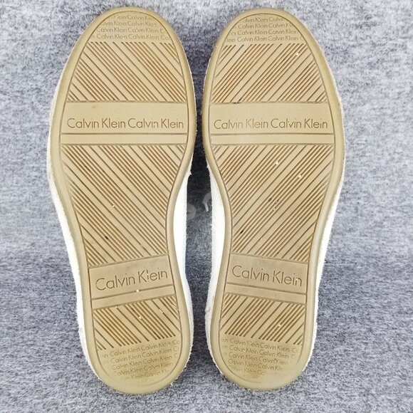 ✅Calvin Klein TRICKY Casual Leather/Fabric Blue/White Sneakers Men's 10M Skater - Picture 3 of 10